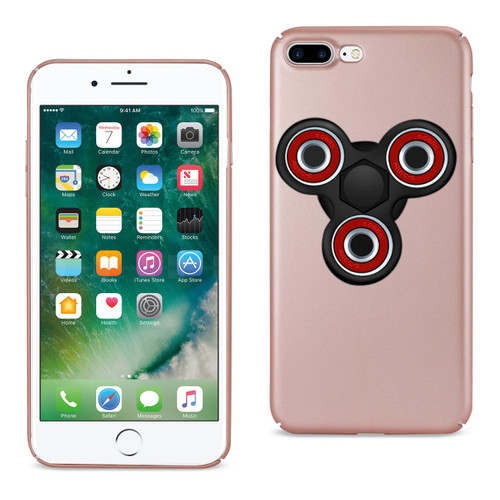 10 Pack - Reiko iPhone 8 Plus/ 7 Plus Case With Led Fidget Spinner Clip On In Rose Gold