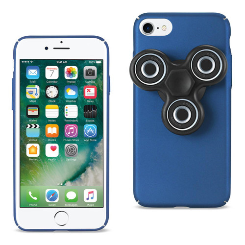 10 Pack - Reiko iPhone 8/ 7 Case With Led Fidget Spinner Clip On In Navy