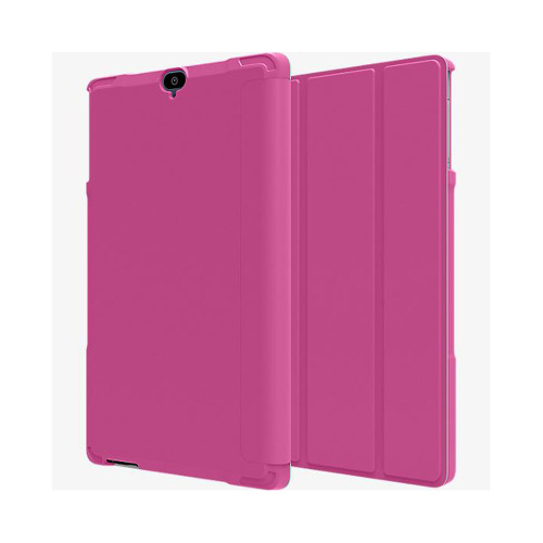 Verizon Folio Case and Tempered Glass Bundle for Ellipsis 8 HD - Pink