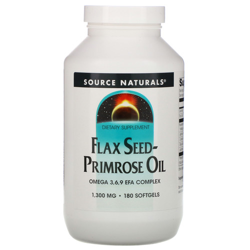 Source Naturals  Flax Seed-Primrose Oil  1 300 mg  180 Softgels