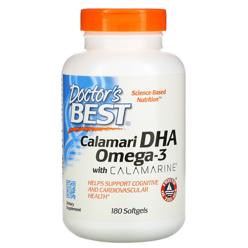 Doctor's Best  Calamari DHA Omega-3 with Calamarine  180 Softgels
