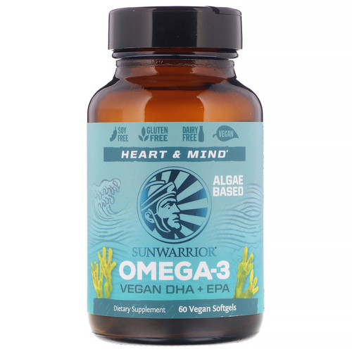 Sunwarrior  Omega-3  Vegan DHA + EPA  60 Vegan Softgels