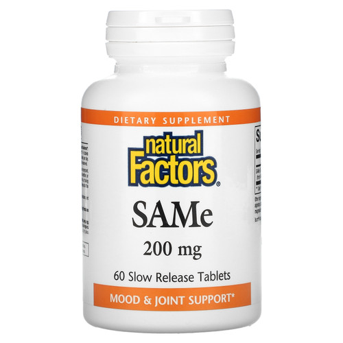 Natural Factors  SAMe  200 mg  60 Slow Release Tablets