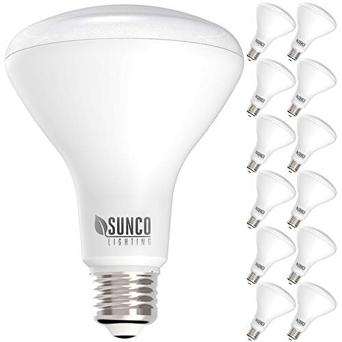 Sunco Lighting 12 Pack BR30 LED Bulbs  Indoor Flood Lights 11W Equivalent 65W  2700K Soft White  850 LM  E26 Base  25 000 Lifetime Hours  Interior Dimmable Recessed Can Light Bulbs - UL & Energy Star