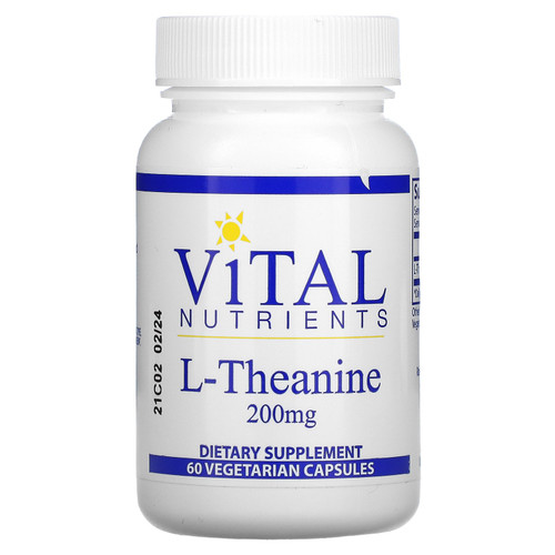 Vital Nutrients  L- Theanine  200 mg  60 Vegetarian Capsules