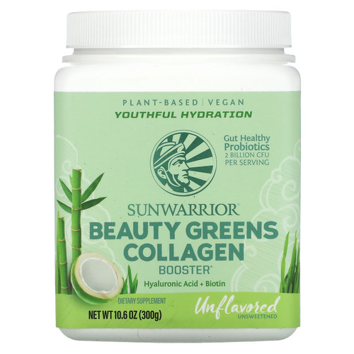 Sunwarrior  Beauty Greens Collagen Booster  Unflavored  10.6 oz (300 g)