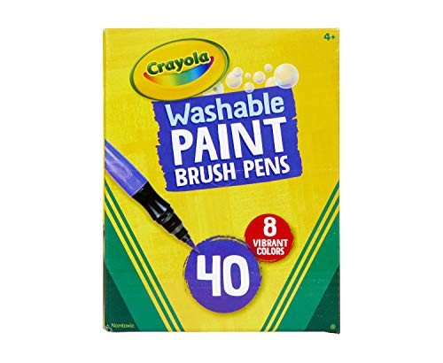 Crayola Paint Brush Pens  Washable Paints  8 Colors  40 Count