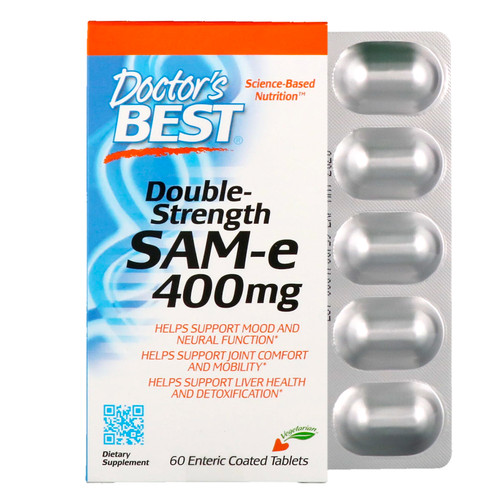 Doctor's Best  SAM-e  Double-Strength  400 mg  60 Enteric Coated Tablets