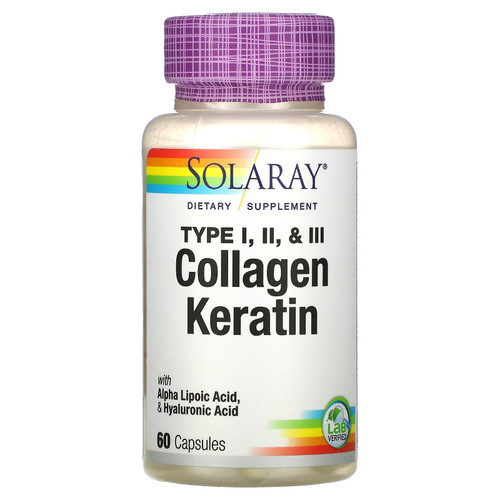 Solaray  Collagen Keratin  Type I  II  III  60 Capsules