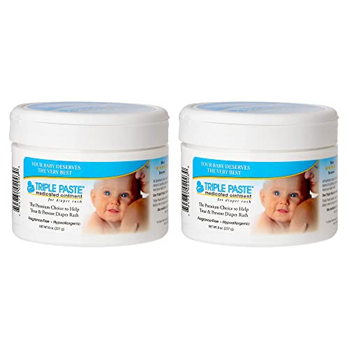 Triple Paste Medicated Ointment for Diaper Rash-8 oz - Two Pack