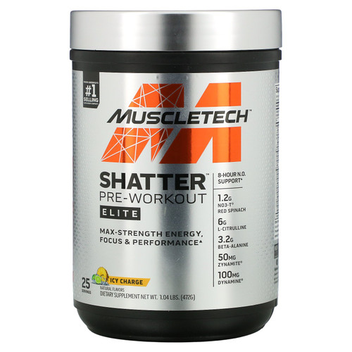 Muscletech  Shatter Pre-Workout Elite  Icy Charge  1.04 lbs (472 g)