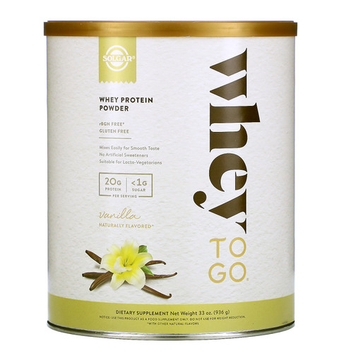 Solgar  Whey To Go  Whey Protein Powder  Vanilla  33 oz (936 g)