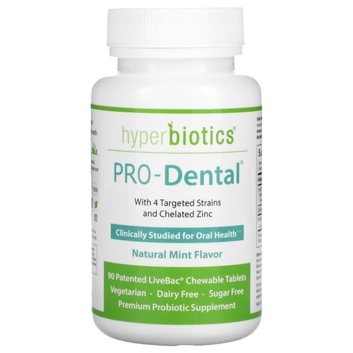 Hyperbiotics  PRO-Dental  Natural Mint Flavor  90 Chewable Tablets