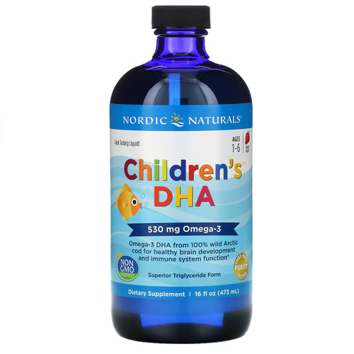 Nordic Naturals  Children's DHA  Ages 1-6  Strawberry  530 mg  16 fl oz (473 ml)