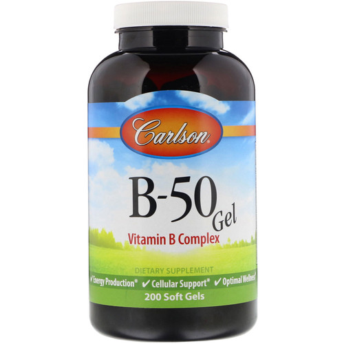 Carlson Labs  B-50 Gel  Vitamin B Complex  200 Soft Gels