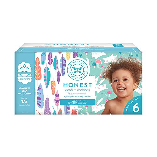 The Honest Company Clean Conscious Diapers  Sky's the Limit + Wingin It  Size 6  88 Count Super Club Box