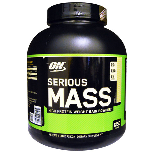 Optimum Nutrition  Serious Mass  High Protein Weight Gain Powder  Vanilla  6 lbs (2.72 kg)
