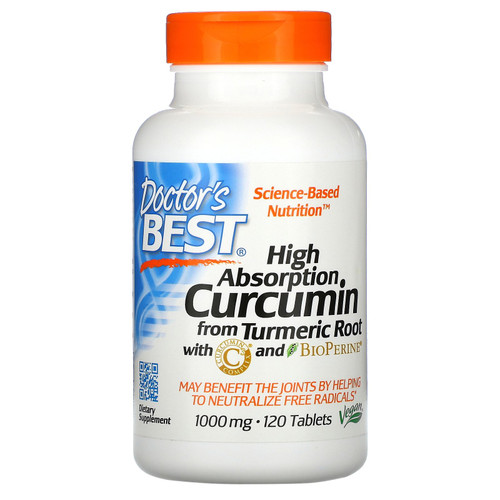 Doctor's Best  High Absorption Curcumin   1 000 mg  120 Tablets