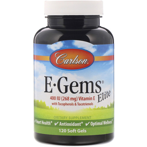 Carlson Labs  E-Gems Elite  Vitamin E  268 mg (400 IU)  120 Soft Gels