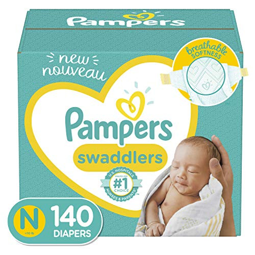 Diapers Newborn/Size 0 (< 10 lb)  140 Count - Pampers Swaddlers Disposable Baby Diapers  Enormous Pack (Packaging May Vary)