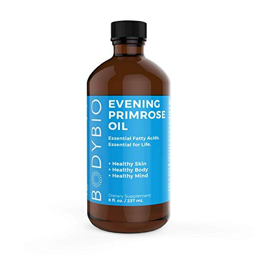 BodyBio Evening Primrose Oil - Natural Gamma Linolenic Acid for Healthy Skin & Hormone Balance - Non-GMO  Cold pressed - 8oz