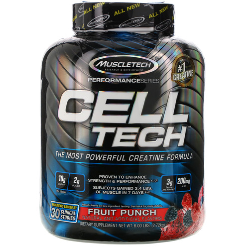 Muscletech  Performance Series  CELL-TECH  The Most Powerful Creatine Formula  Fruit Punch  6.00 lb (2.72 kg)