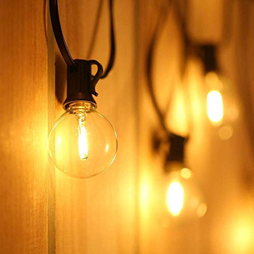 LED Globe G40 Outdoor String Lights, Tomshine 40Ft Patio Lights with 25+3 Glass Bulbs(1w, 2700k), Commercial Hanging Lights for Backyard Bistro Pergola Party Decor