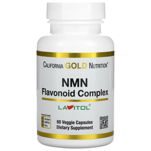 California Gold Nutrition, NMN, Nicotinamide Mononucleotide, Flavonoid Complex, 60 Veggie Capsules