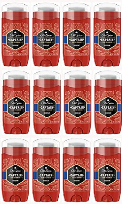 Old Spice Deodorant for Men  Captain Scent  Red Collection  3.0 Ounce (Pack of 12)