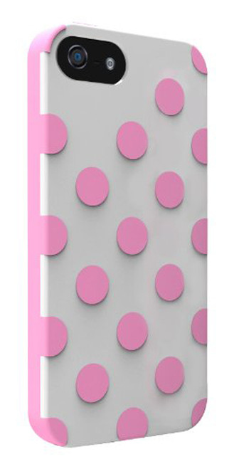 Technocel - Dual Protection Case for Apple iPhone 5/5S (Polka Dots/White)
