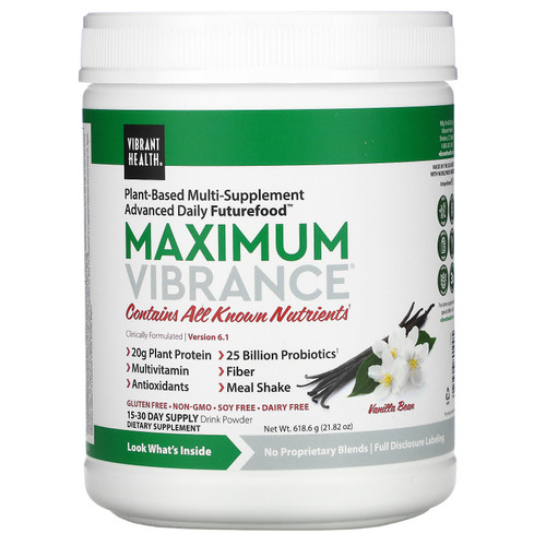 Vibrant Health  Maximum Vibrance  Version 6.1  Vanilla Bean  618.6 g (21.82 oz)