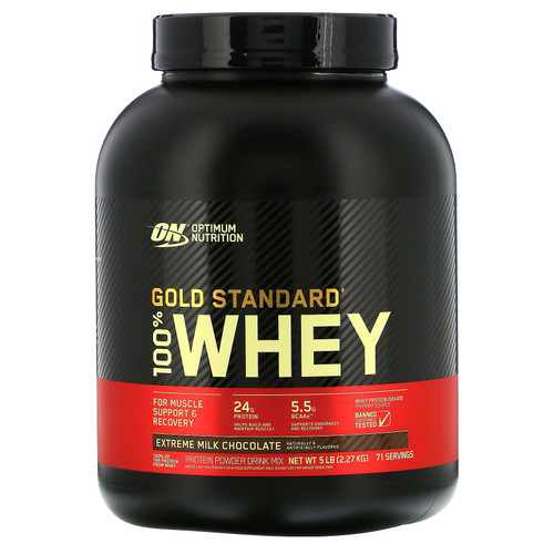 Optimum Nutrition  Gold Standard 100% Whey  Extreme Milk Chocolate  5 lb (2.27 kg)
