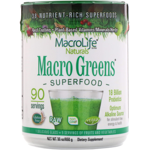 Macrolife Naturals  Macro Greens  Superfood  30 oz (850 g)