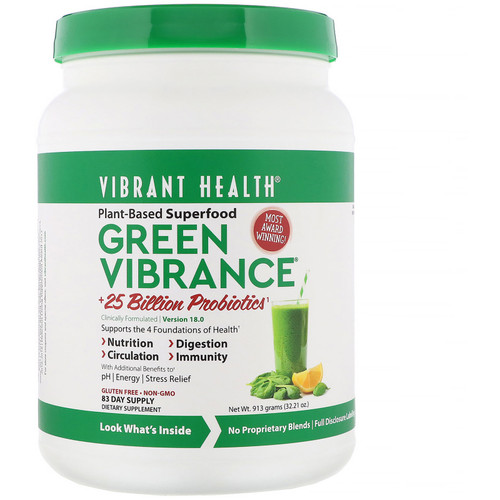 Vibrant Health  Green Vibrance +25 Billion Probiotics  Version 18.0  32.21 oz (913 g)