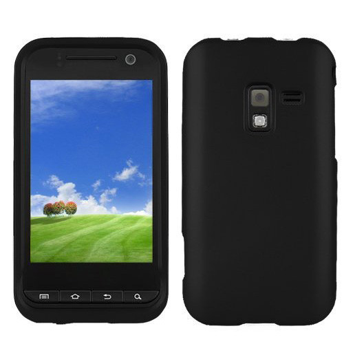 Rubberized Snap-On Hard Skin Case Cover for Samsung Conquer 4G SPH-D600 - Black