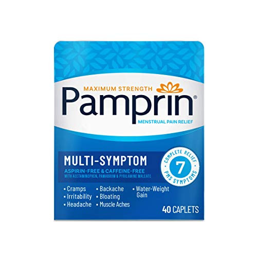 Pamprin Multi-Symptom Formula  with Acetaminophen  Menstrual Period Symptoms Relief including Cramps  Pain  and Bloating  40 Caplets