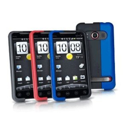 HTC Hard Shell Slide-On Covers (3 Pack) for HTC EVO 4G (Grey  Blue  Red)