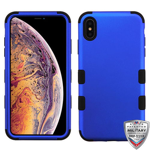 MYBAT Titanium Dark Blue/Black TUFF Hybrid Phone Protector Cover for iPhone XS Max