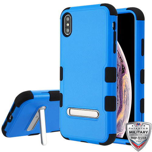 MYBAT Natural Dark Blue/Black TUFF Hybrid Protector Cover (w/ Stand) for iPhone XS Max