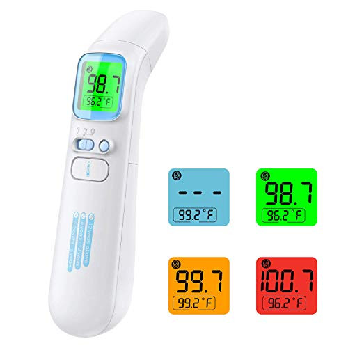 Forehead Thermometer Adult Digital Infrared Thermometer Non Contact Medical Baby Thermometer with Fever Alarm Quick Reading Memory Function for Baby Kids Adults