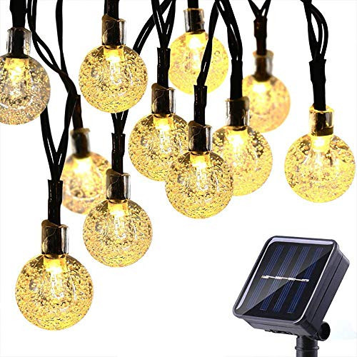 BAOANT Solar String Lights Fairy Lights 20Ft 30 LED Crystal Ball String Lights Starry Lights Globe String Lights for Garden Home Patio Indoor Outdoor(Warm-White)