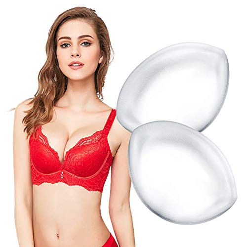 Silicone Breast Inserts - Waterproof Enhancer Clear Gel Push Up Bra Inserts for Swimsuits & Bikini