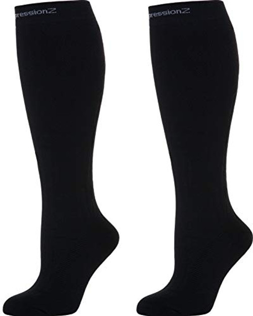 CompressionZ 20-30 mmHg Knee High Compression Socks  Black  S