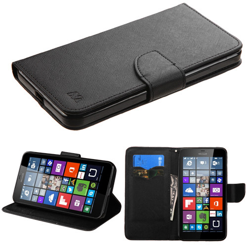 MYBAT Black Pattern/Black Liner MyJacket wallet (w/ card slot)(84A)  for Lumia 640 XL