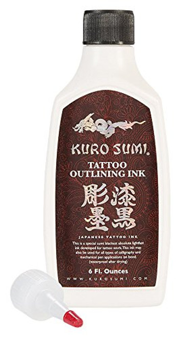 Kuro Sumi Japanese Tattoo Color Ink Pigments  Vegan Professional Tattooing Inks  Outlining Black  6 Fl Oz