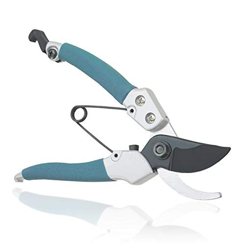 HOKAS S815 + Polyester Sheath Aluminum Bypass Floral Pruning Shears,Sharp and Durable 7 inches Tree Trimming Secateurs, Comfortable Handle with PVC, Heavy Duty high Carbon Steel Blade-Bush/Branch