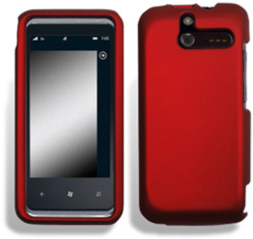 Wireless Mobile Rubber Shield for HTC 7575 Arrive - Red
