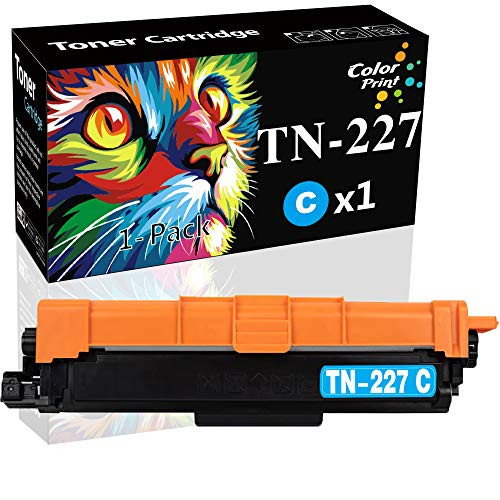 1-Pack ColorPrint TN227 Cyan Compatible Toner Cartridge Replacement for Brother TN-227 TN227C TN-223 TN223 Work with MFC-L3770CDW MFC-L3750CDW HL-L3230CDW HL-L3290CDW HL-L3210CW MFC-L3710CW Printer