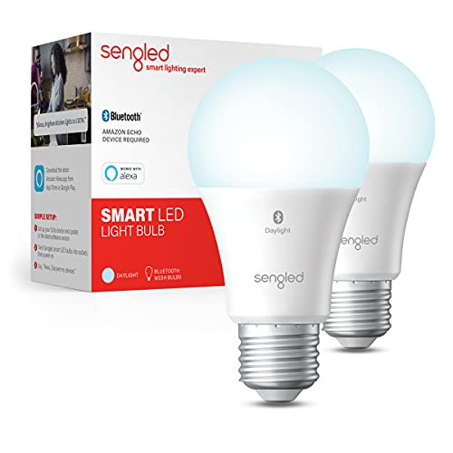 Sengled Smart Light Bulb  Bluetooth Mesh Smart Bulb That Works with Alexa Only  Dimmable LED Blub  800LM  Day White 5000K  8.7W (60W Equivalent)  2 Pack � A Certified for Humans Device