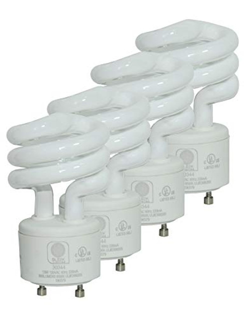 SleekLighting - 13Watt GU24 Base 2 Prong Light Bulbs- UL approved-120v 60Hz Light Bulb- Mini Twist Lock Spiral -Self Ballasted CFL Two Pin Fluorescent Bulbs- 5000K Daylight 4pack